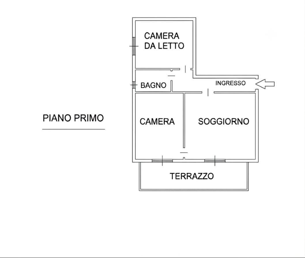 Three-room apartment via Cave, 597, Bagnolo Piemonte - floor plans 1