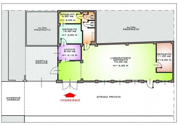 Magazzino via Roma, 19, Settimo Torinese - planimetria 1
