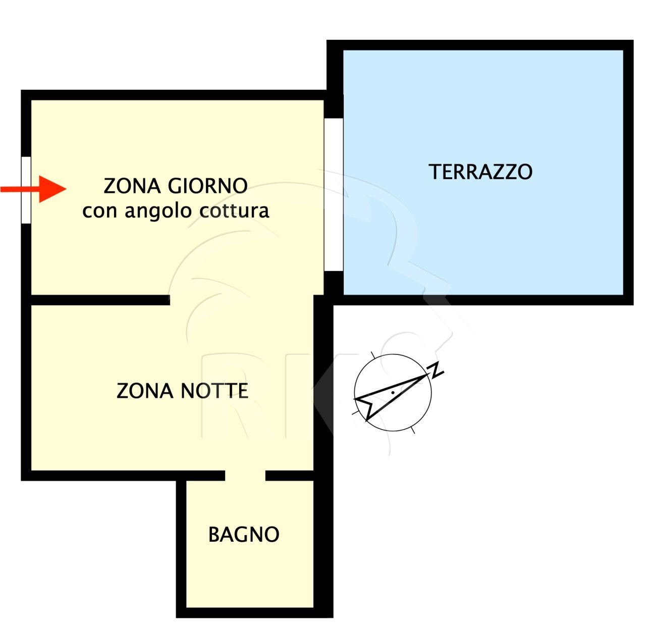 PLANIMETRIA - Monolocale Via Marconi 1, Bologna - planimetria 1