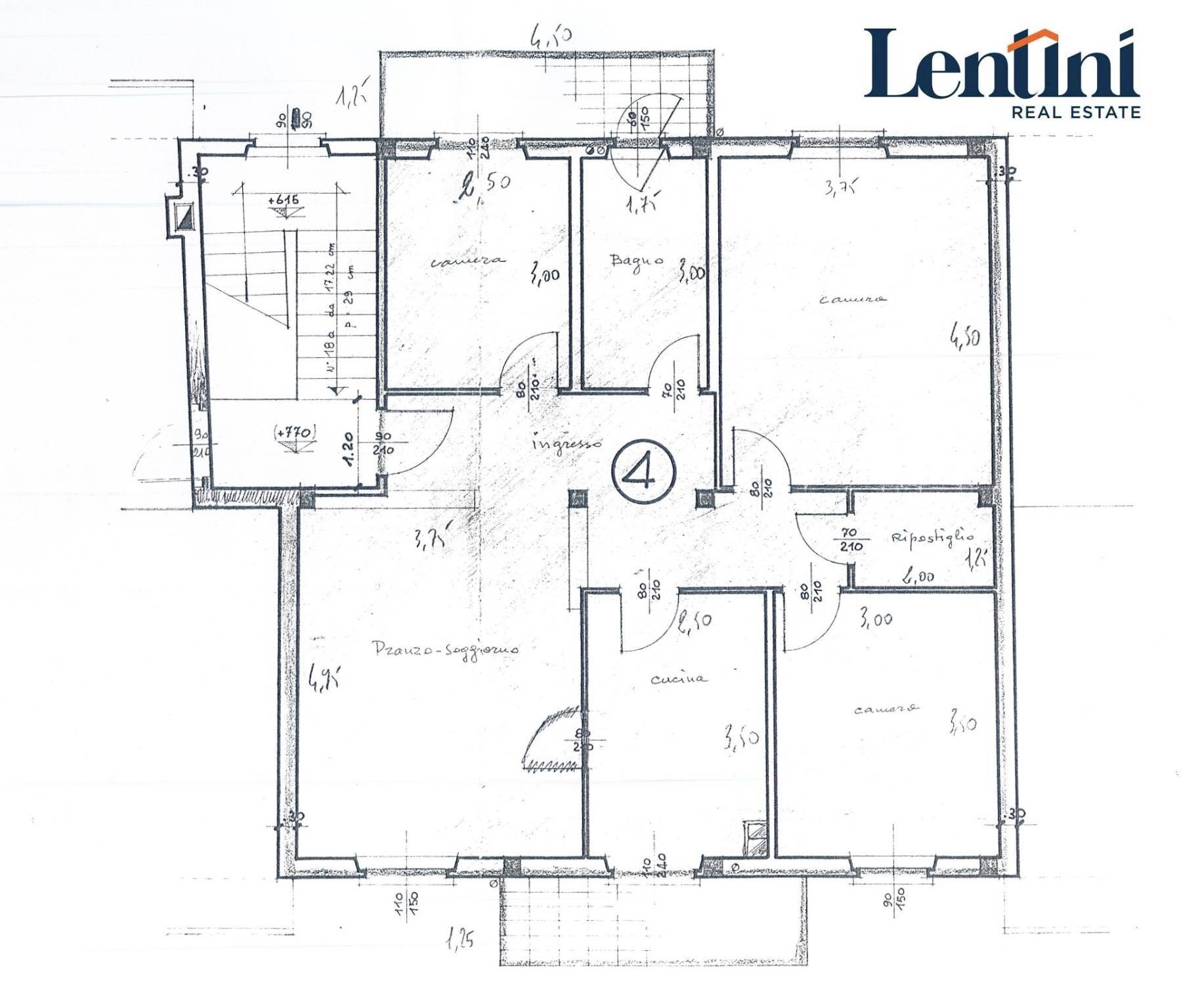 Quadrilocale via Roma, Pontestura - planimetria 1