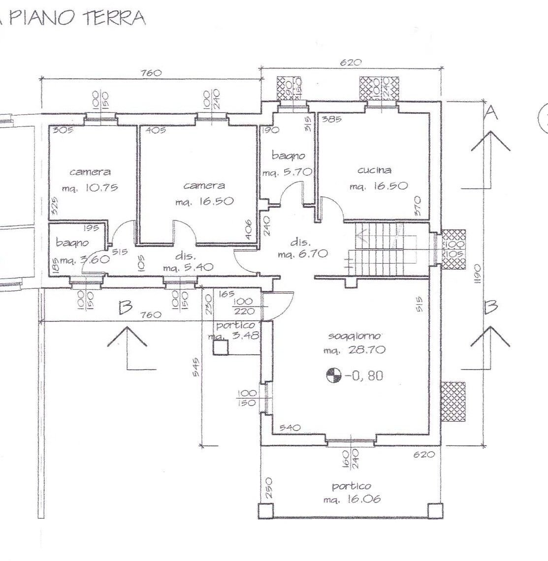Villa via Cacciolo, Terruggia - planimetria 1