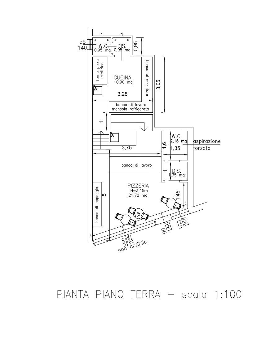 Negozio via Lazio, 41, Varese - planimetria 1