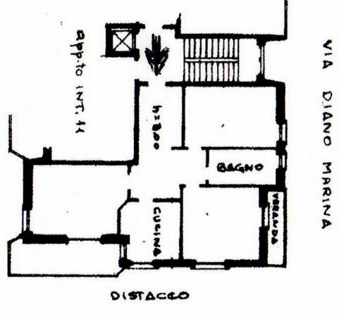 Three-room apartment via Diano Marina, Genova - floor plans 1