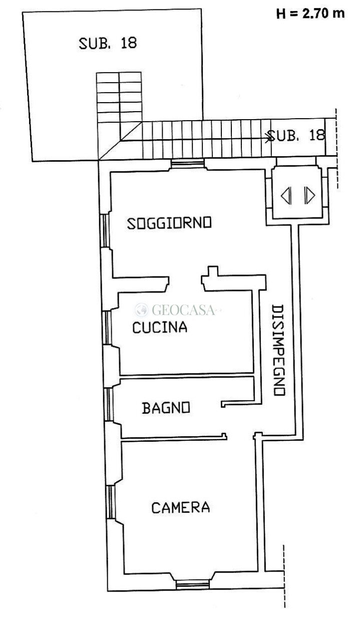 Pianta P1 sub.10.jpg - Three-room apartment Sarzana - floor plans 1