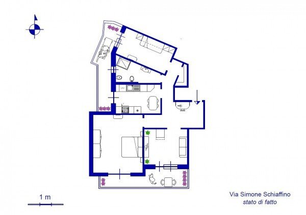 Appartamento via Simone Schiaffino, 16, Genova (zona Quarto) - planimetria 1