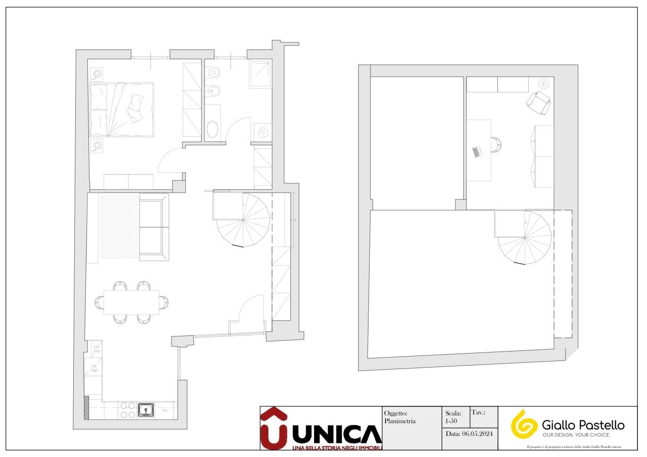 Progetto - Two-room apartment Via I Maggio, Bovezzo - floor plans 1