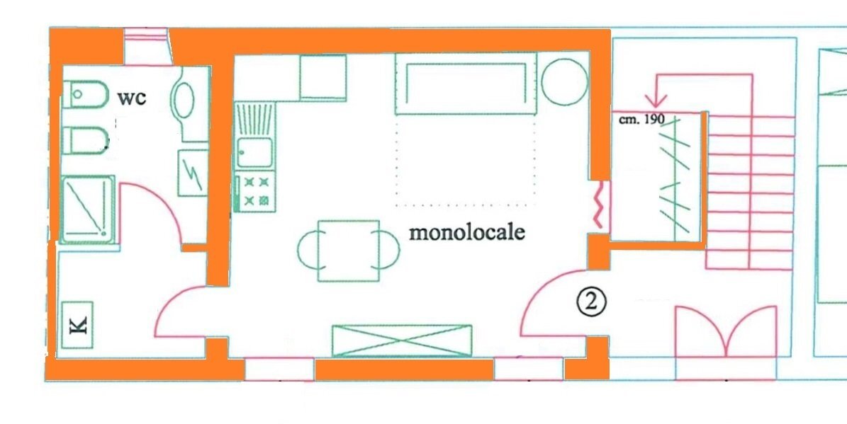 Planimetria arredata.jpg - Appartamento via Barberini, Crevalcore - planimetria 1