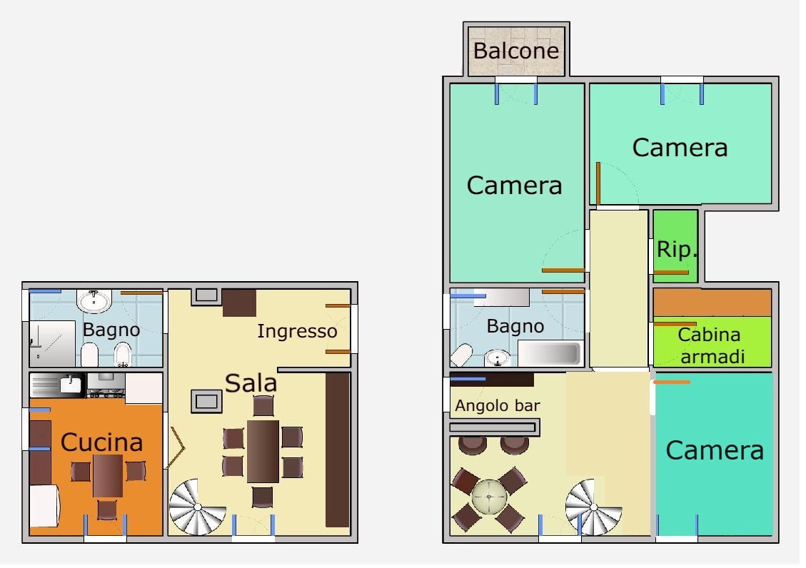 planimetria (3 camere) appartamento via sardorella - Appartamento Via Sardorella 53, Genova (zona Bolzaneto) - planimetria 1