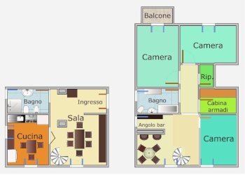 planimetria (3 camere) appartamento via sardorella - Appartamento Via Sardorella 53, Genova (zona Bolzaneto) - foto 6