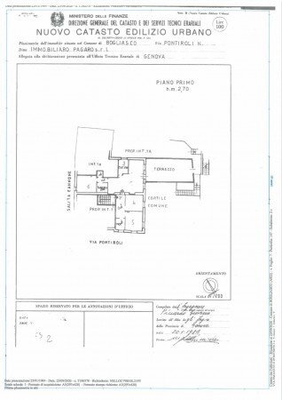 Appartamento via Emanuele Pontiroli, Bogliasco - planimetria 1
