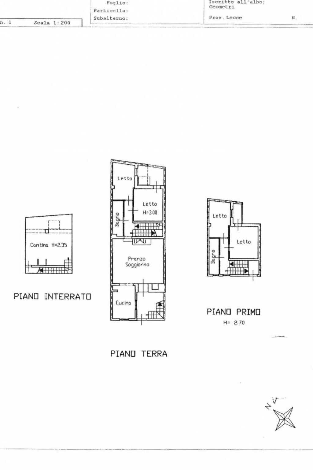 Casa indipendente via Vittorio Veneto, Gagliano del Capo - planimetria 1