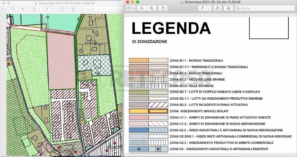 PIANO REGOLATORE - Building land Via della Villa 34, Bagnaria Arsa - floor plans 1
