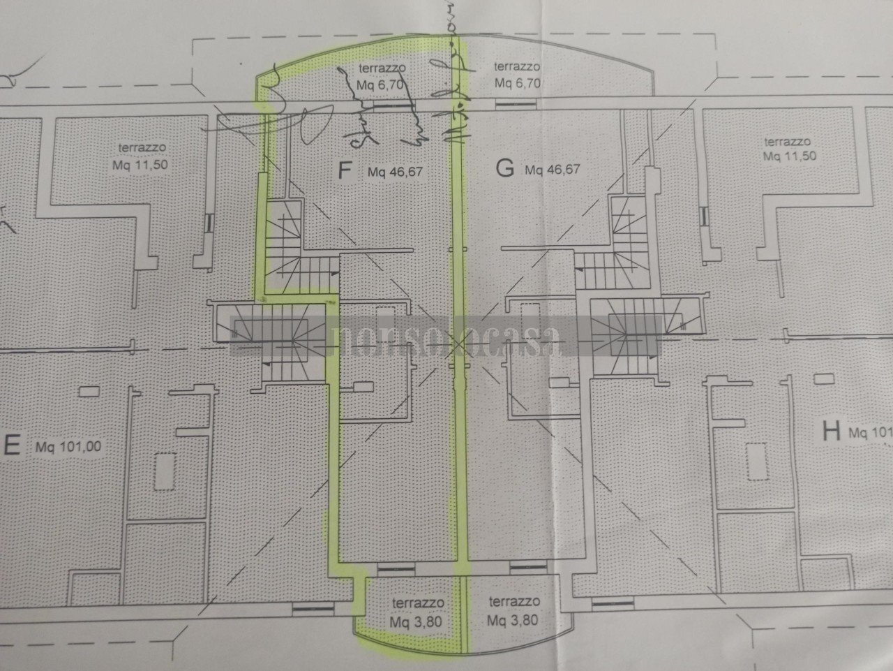 PLANIMETRIA  PIANO SECONDO - Appartamento STRADA COLLINA DEL SOLE, Perugia - planimetria 1