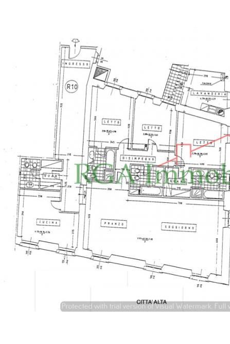 Quadrilocale Passaggio Roberto Bruni, Bergamo - planimetria 1