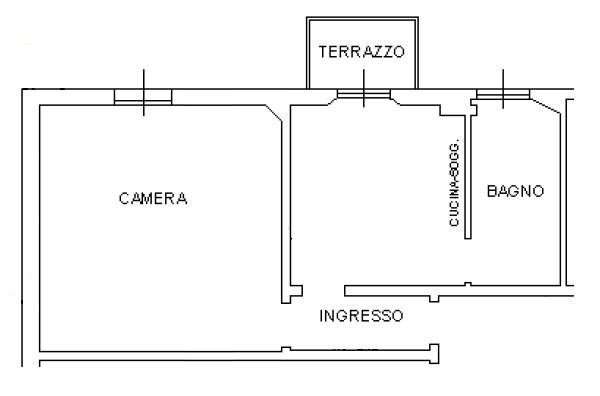 Bilocale Bologna (zona Mazzini) - planimetria 1