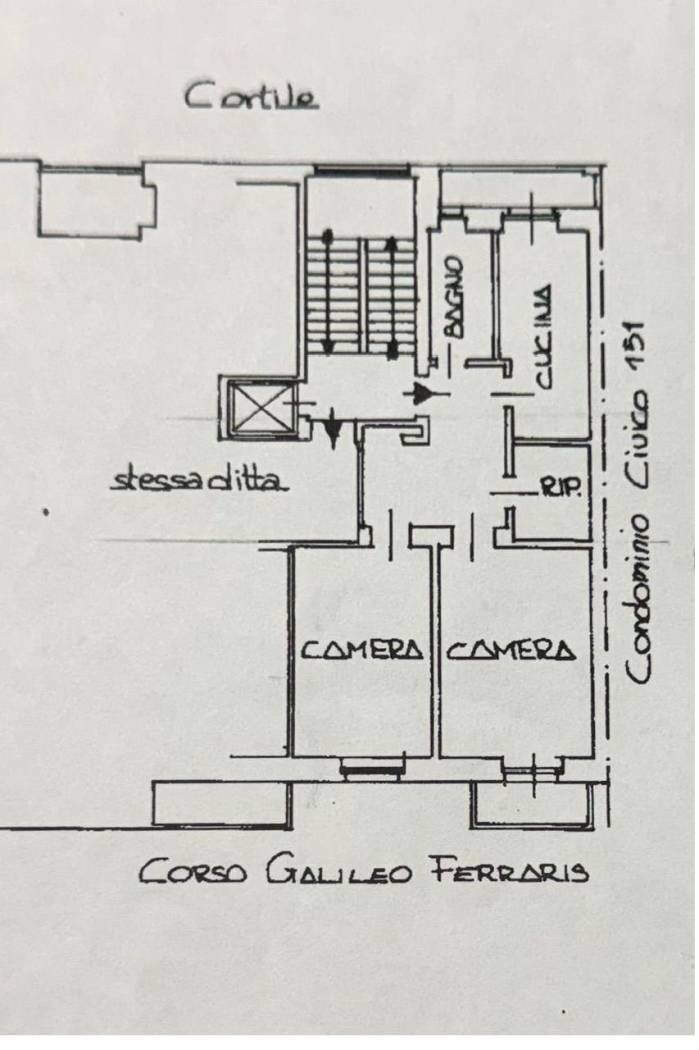 Trilocale corso Galileo Ferraris, 149, Torino (zona Crocetta) - planimetria 1