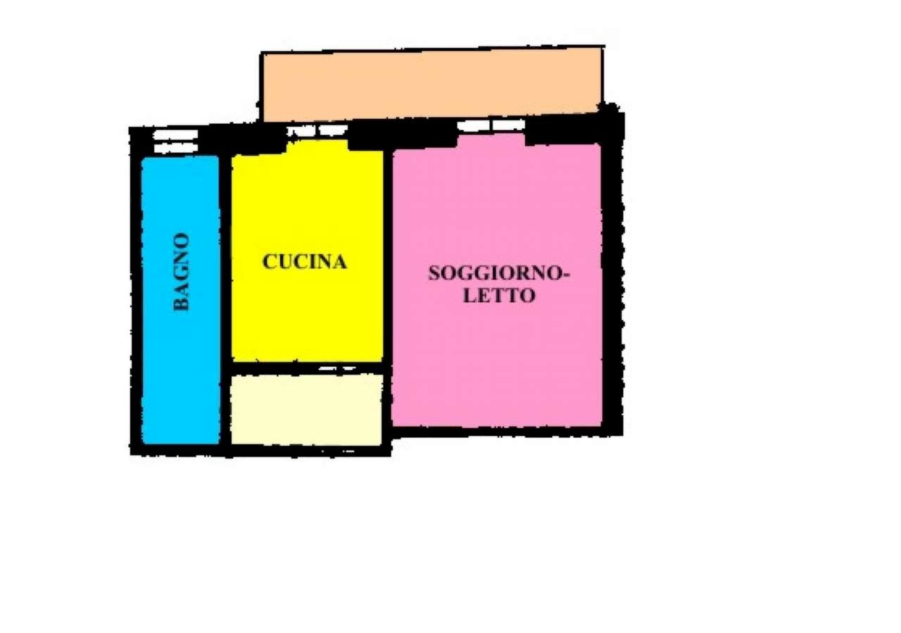 100 - Monolocale via Olgettina, Milano - planimetria 1