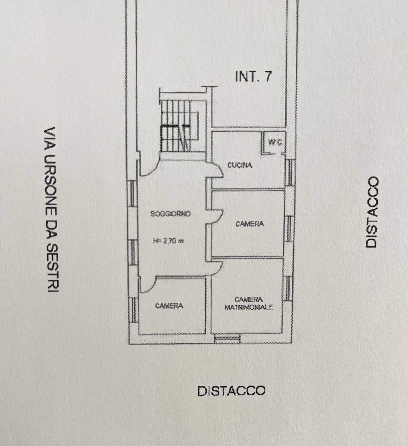 Trilocale via Ursone da Sestri, 6, Genova (zona Sestri Ponente) - planimetria 1