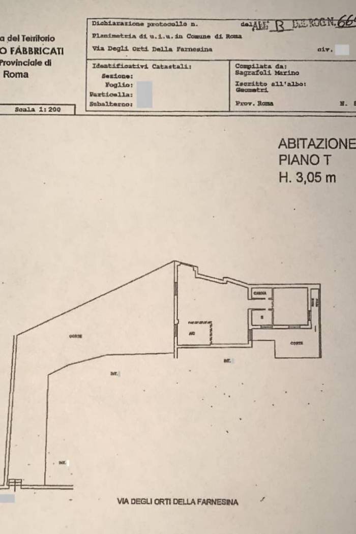 Bilocale via degli Orti della Farnesina, 11, Roma - planimetria 1