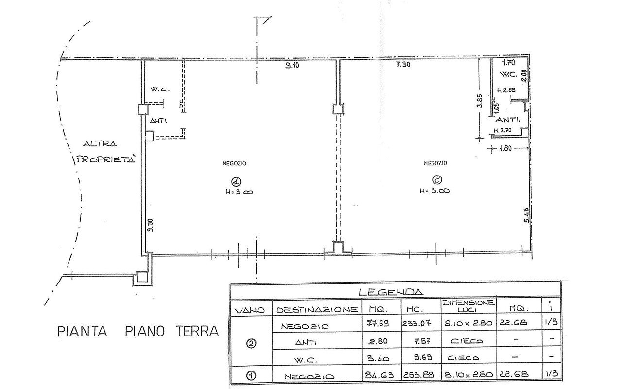 Negozio Cervia - planimetria 1