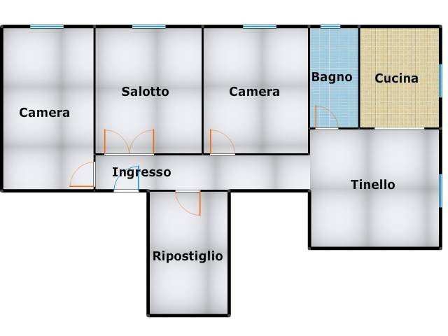 Quadrilocale via Massimo d'Azeglio, 1, Genova (zona Sampierdarena) - planimetria 1