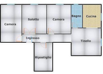 Planimetria - Quadrilocale via Massimo d'Azeglio, 1, Genova (zona Sampierdarena) - foto 9