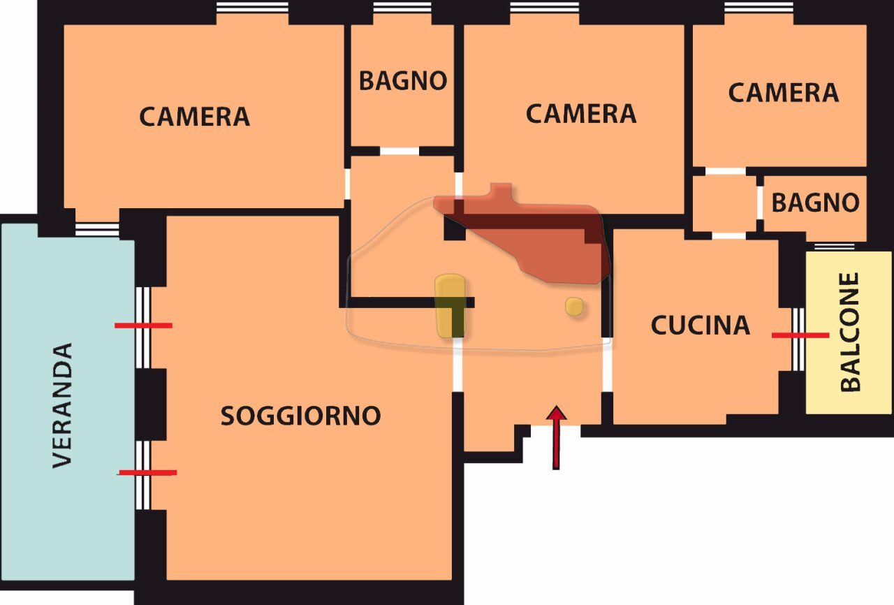 planimetria - Quadrilocale Corso degli Inglesi 700, Sanremo - planimetria 1