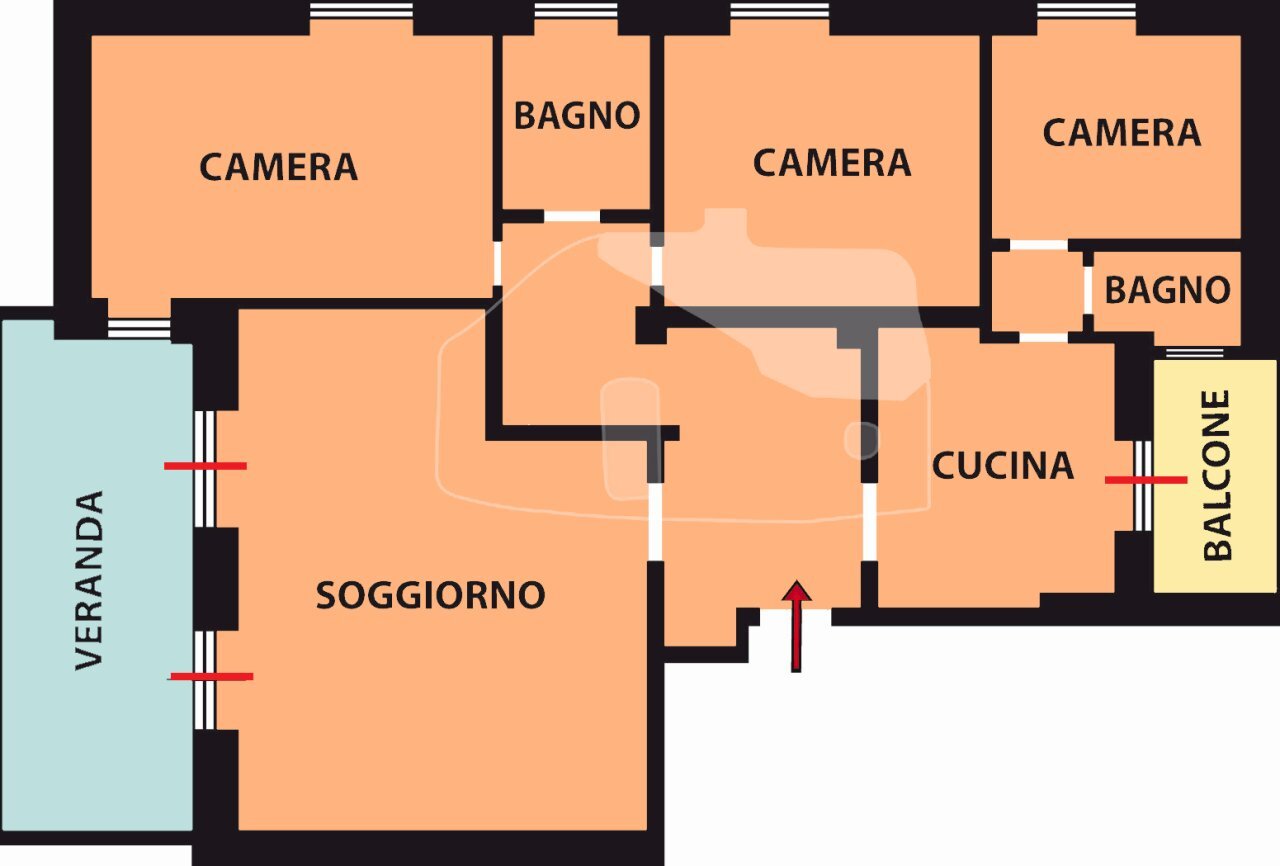 planimetria - Four-room apartment Corso degli Inglesi 700, Sanremo - floor plans 1