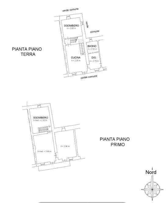 Portion of a house Via Becetto, 8, Barge - floor plans 1