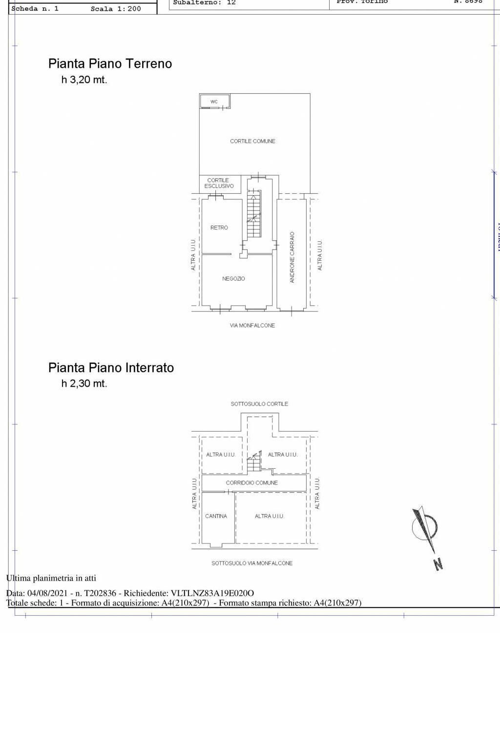 Negozio via Monfalcone, 55, Torino (zona Santa Rita) - planimetria 1