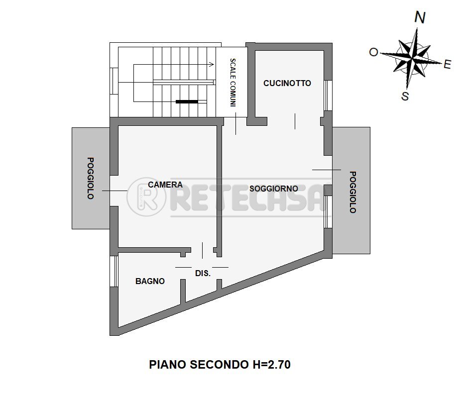 PLANIMETRIA - Trilocale Via delle Ceramiche 79, Padova - planimetria 1