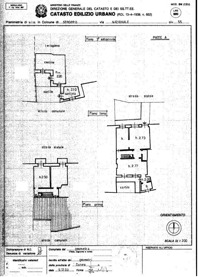 Casa semi indipendente Località Bassura, Snc, Stroppo - planimetria 1