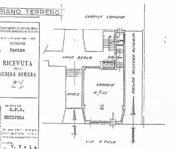 Locale Commerciale via Vela, 32, Torino (zona Crocetta) - planimetria 1