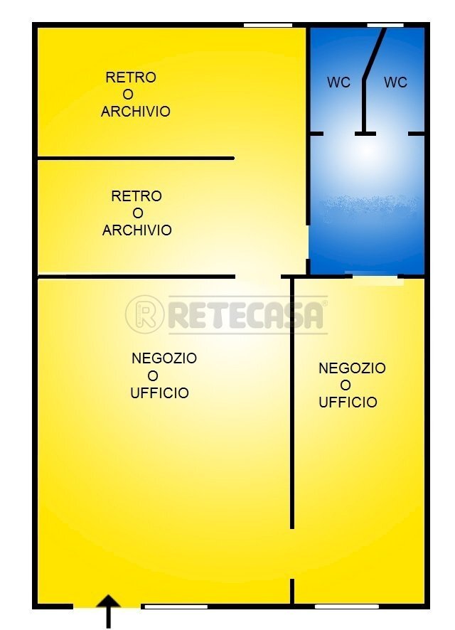 plani Rete UF142 ATTUALE - Locale Commerciale Corso Giuseppe Garibaldi 178, Viareggio - planimetria 1