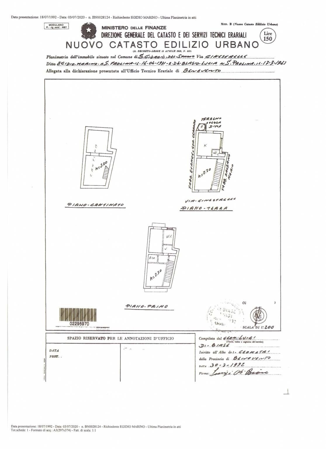Appartamento via Ginestrelle, San Giorgio del Sannio - planimetria 1