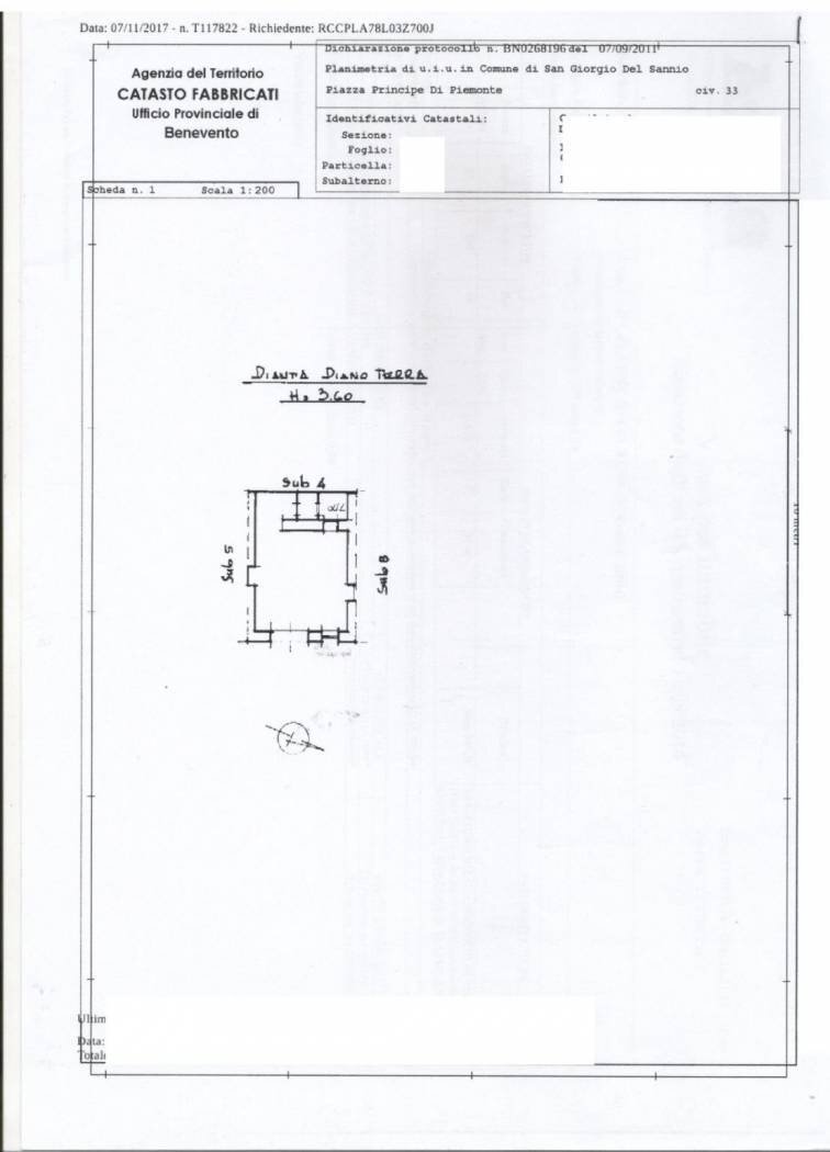 Planimetria - Negozio via Cerza, San Giorgio del Sannio - foto 1