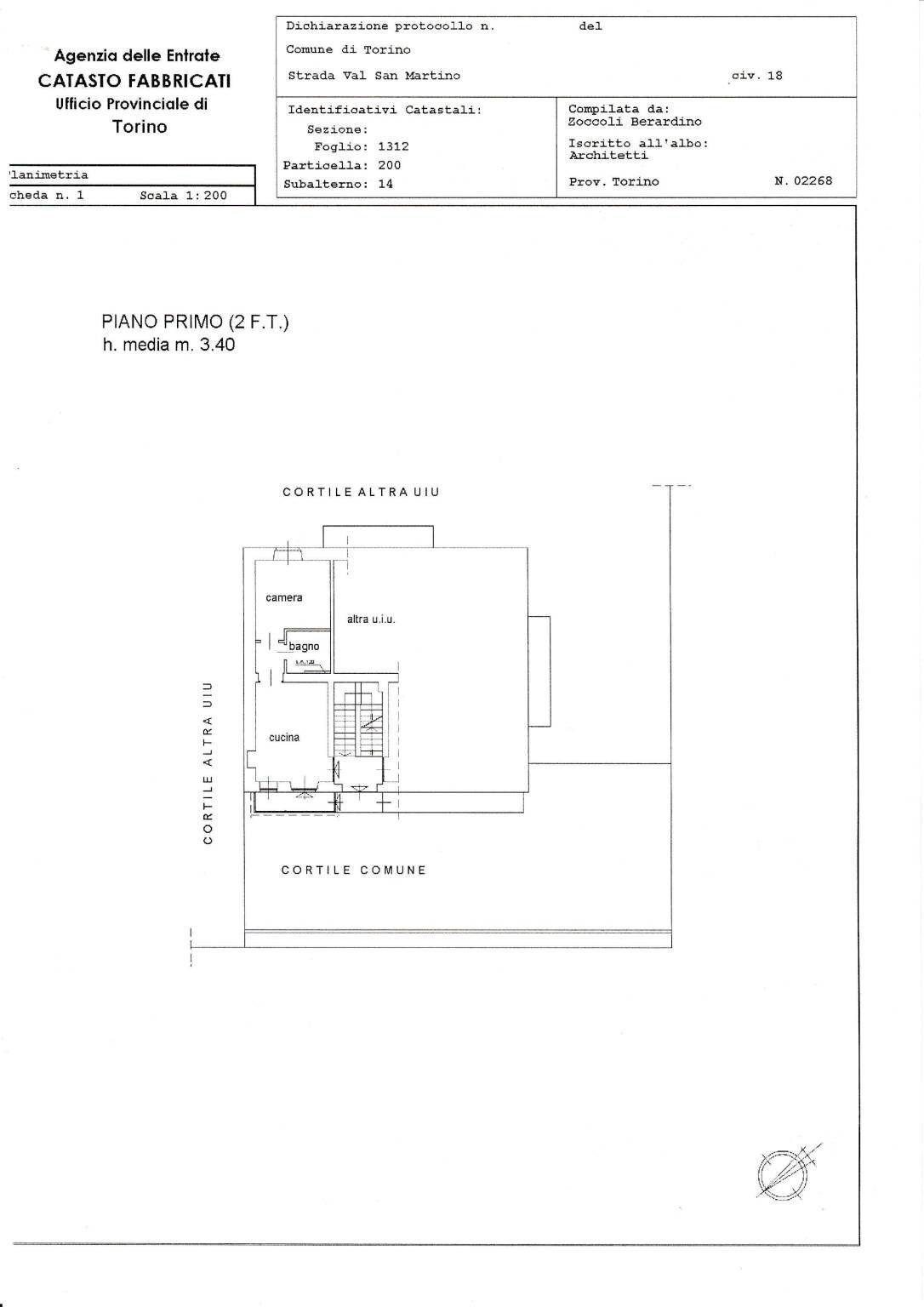 Bilocale strada Comunale Val San Martino, 18, Torino - planimetria 1
