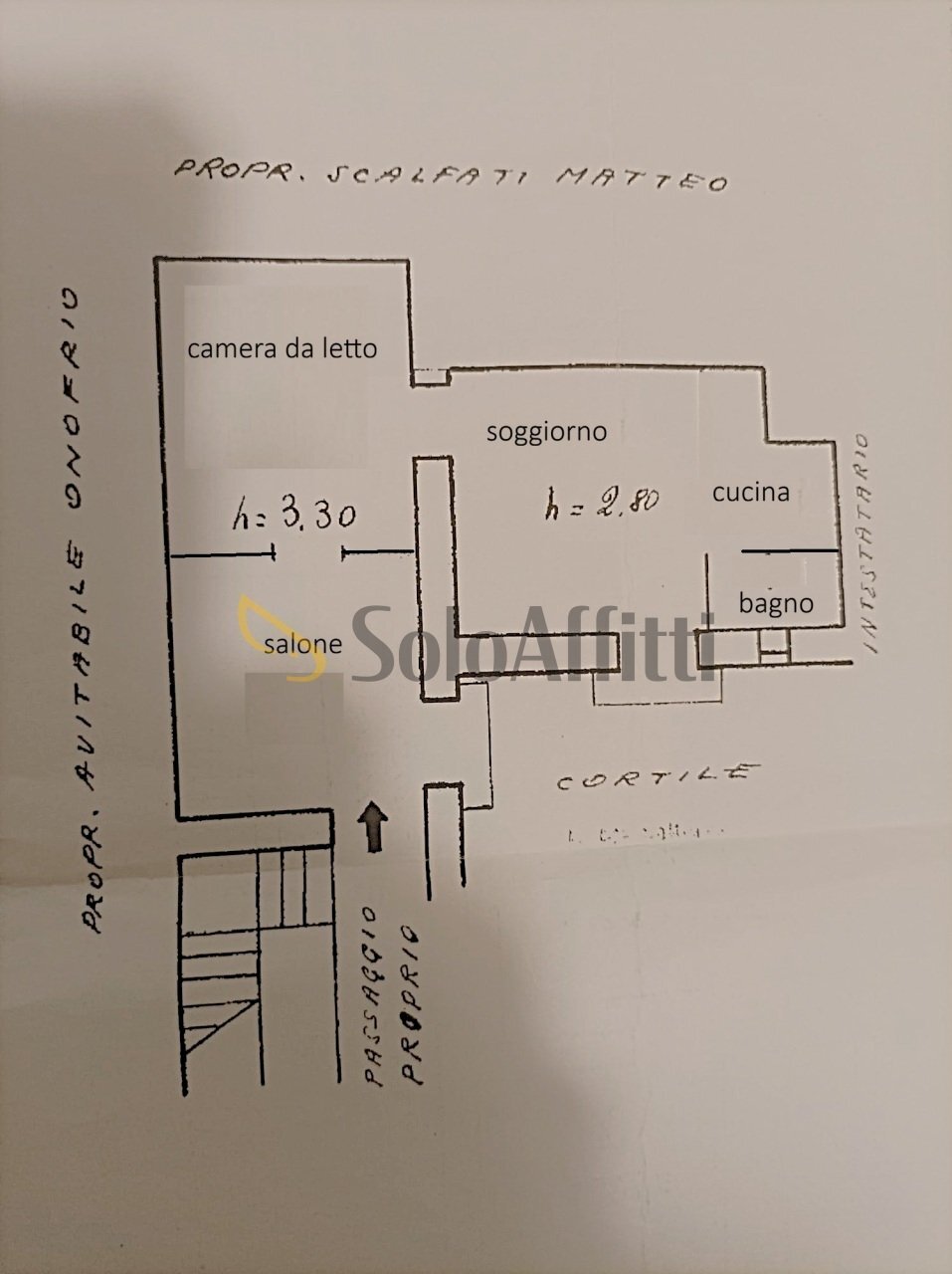 PLANIMETRIA - Trilocale Vico Purgatorio Ad Arco, Napoli - planimetria 1