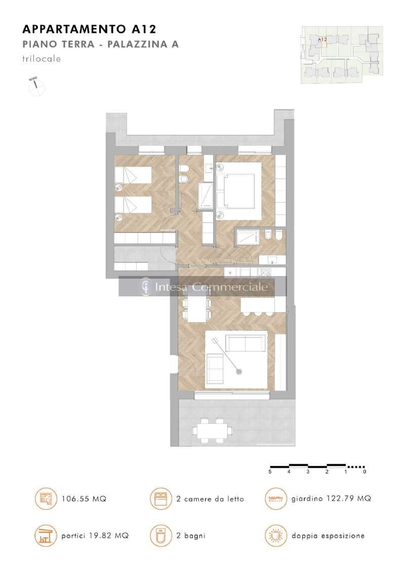 PLANIMETRIA A12 (A) - Three-room apartment via BORGHINI, Collebeato - floor plans 1