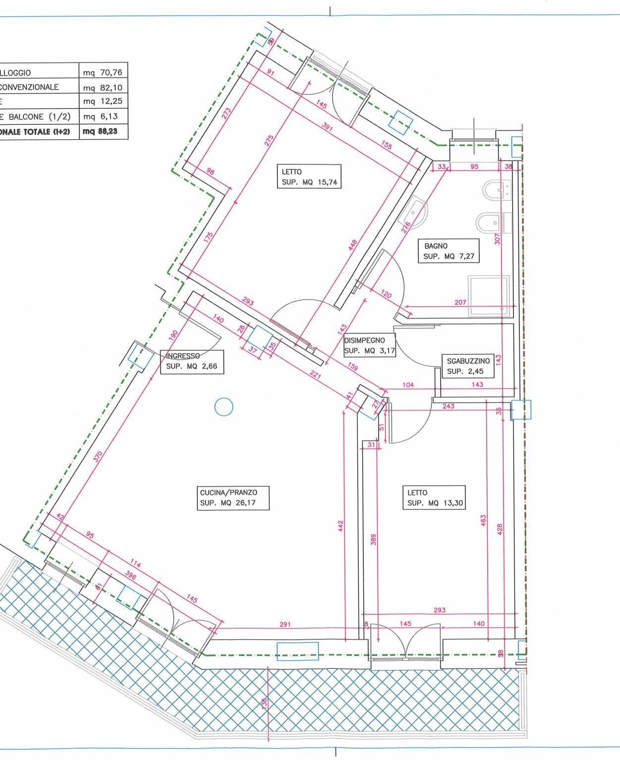 Trilocale via Roma, Beinette - planimetria 1