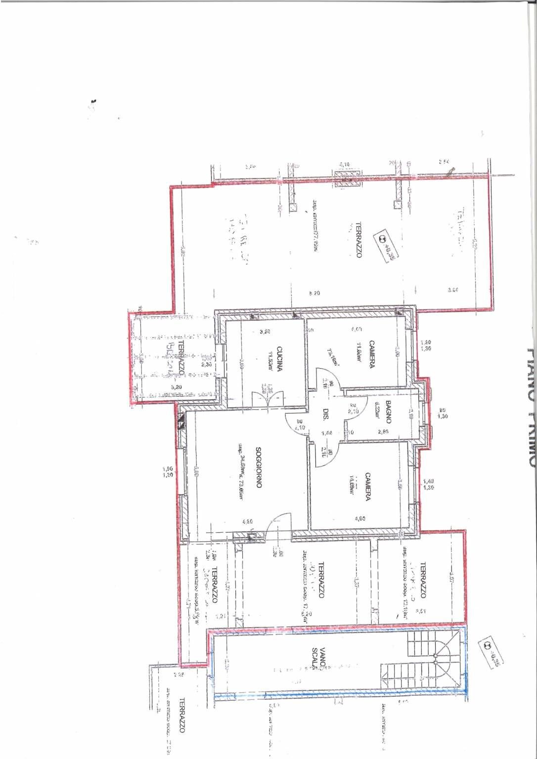 Four-room apartment via Monte Bussaia, Vignolo - floor plans 1