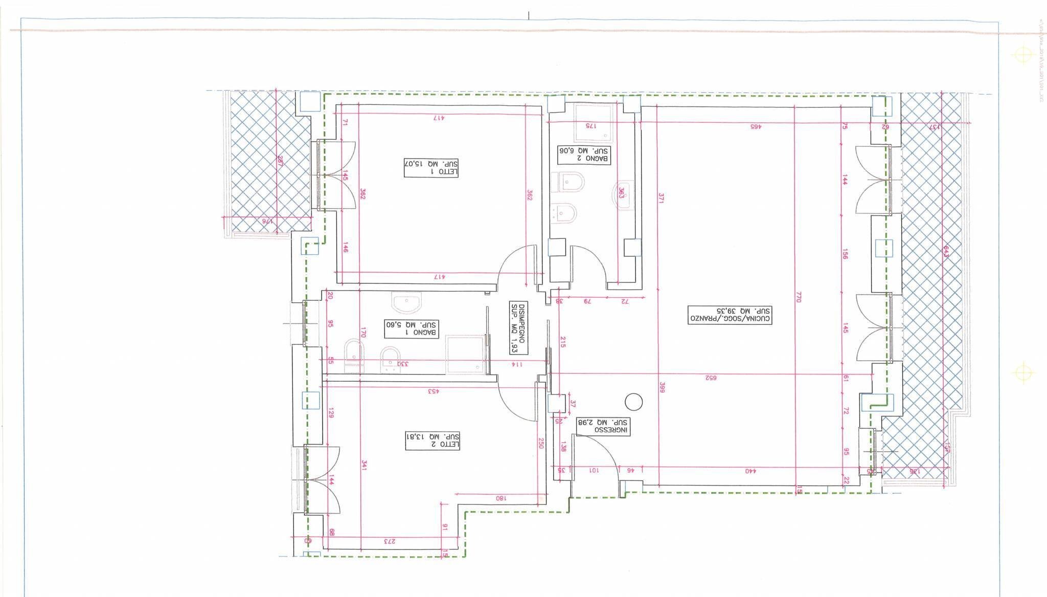 Trilocale via Roma, Beinette - planimetria 1