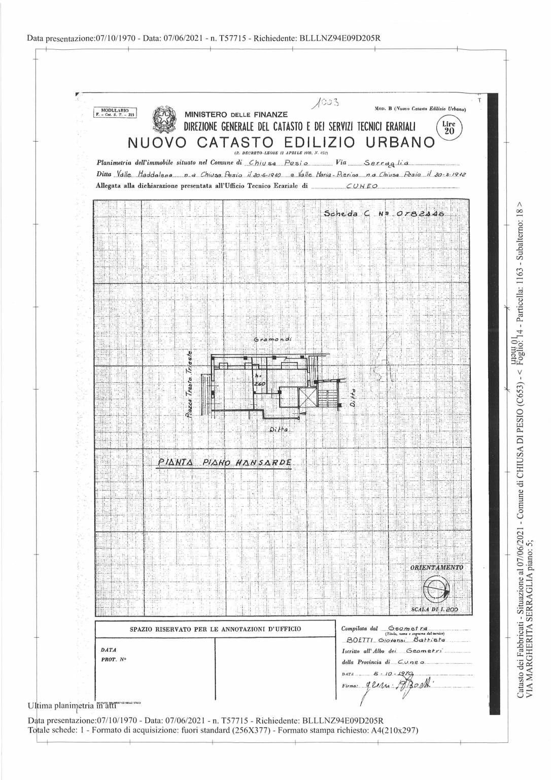 Trilocale via Margherita Serraglia, 1, Chiusa di Pesio - planimetria 1