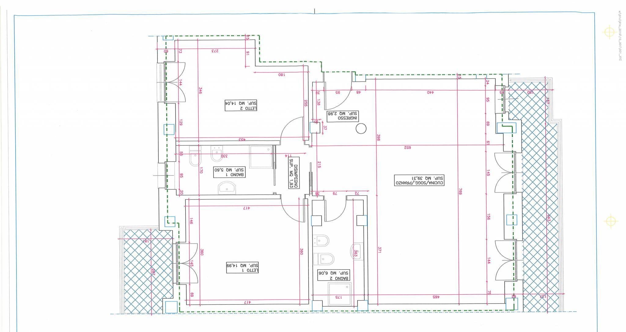 Trilocale via Roma, Beinette - planimetria 1