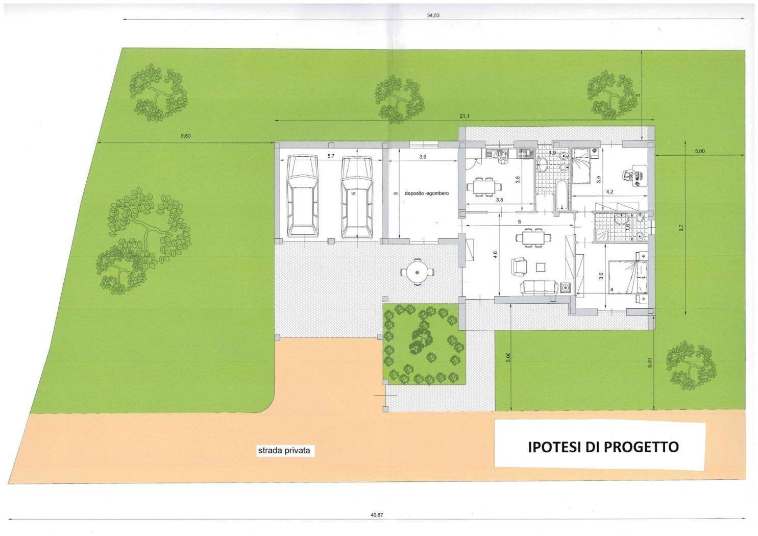 Building land strada dei Boer, Luserna San Giovanni - floor plans 1