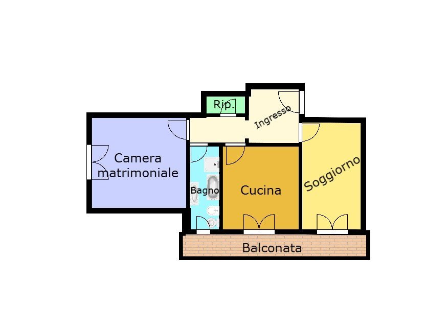 Two-room apartment via Aurelio Robino, 18, Genova (neighborhood Marassi) - floor plans 1