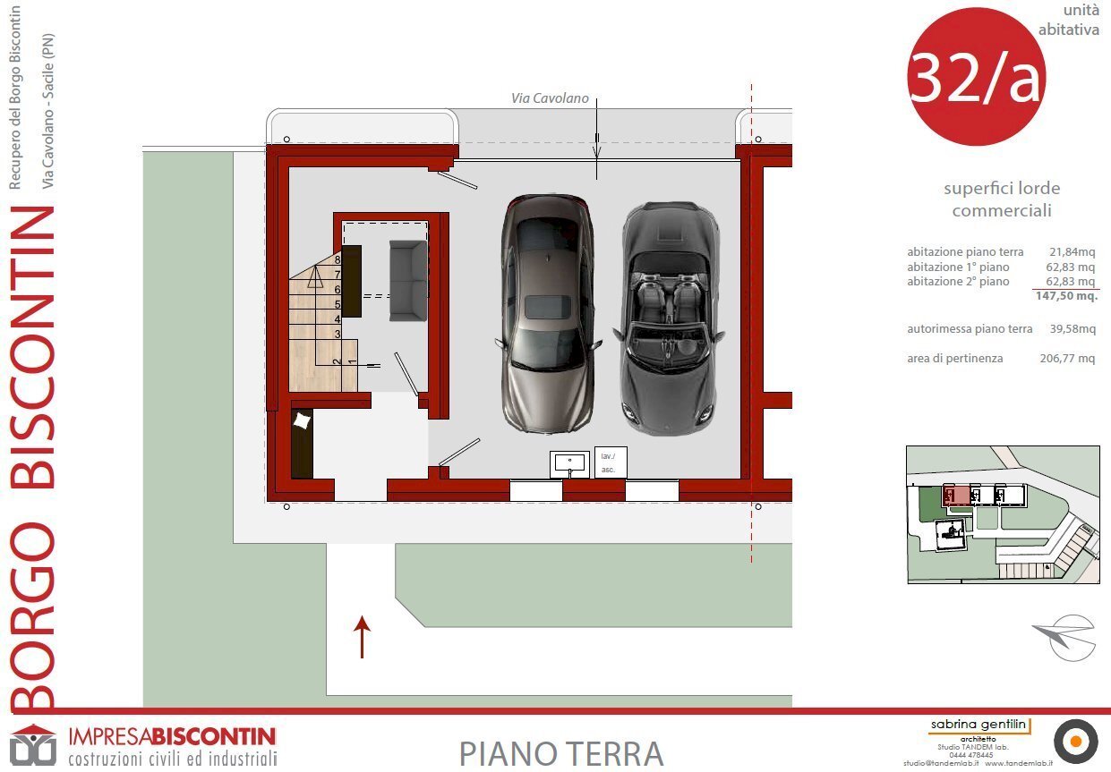 Terraced Villa via Cavolano, 32, Sacile - floor plans 1