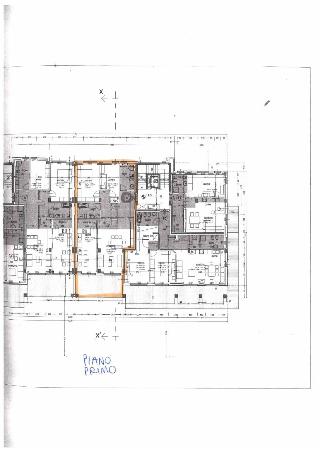 Quadrilocale via Nino Berrini, Cuneo (zona Donatello) - planimetria 1