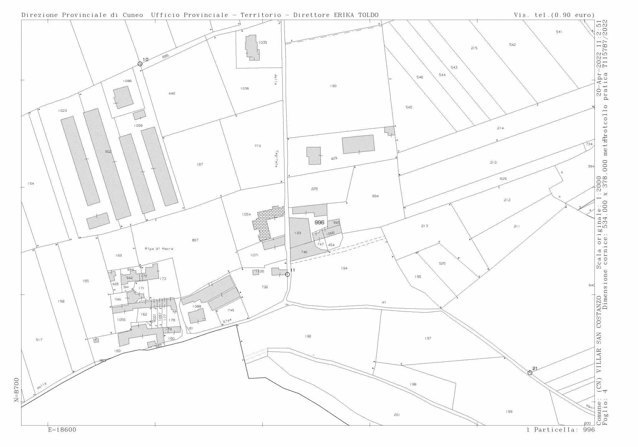 Rustico via Tagliata, Villar San Costanzo - planimetria 1