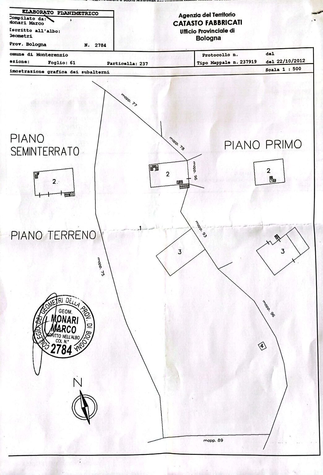 Terreno agricolo via Tombe, Monterenzio - planimetria 1